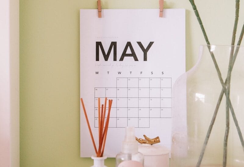 white May calendar